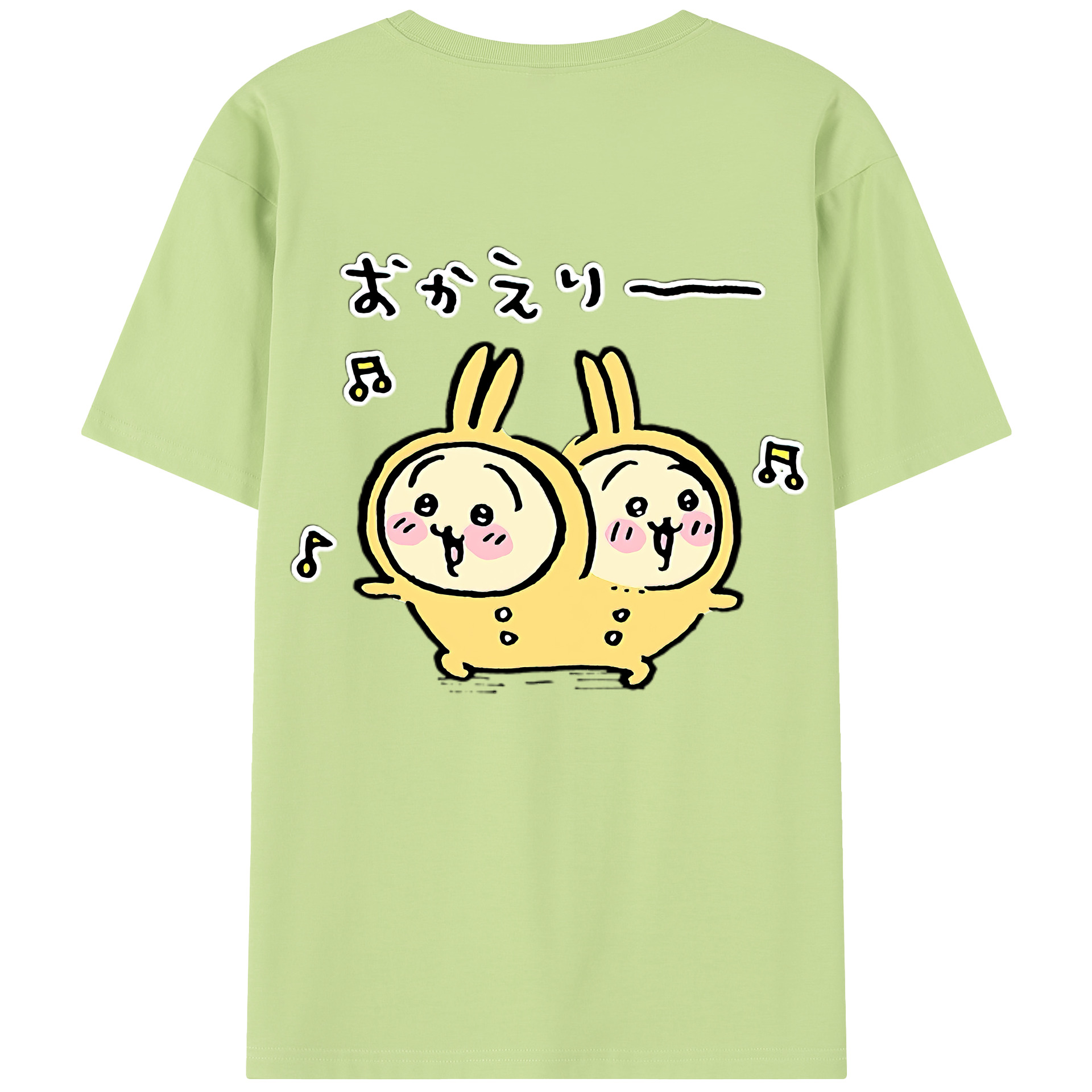 （画像用） ちいかわ うさぎ Chii-kawa usagi 綿100％半袖Tシャツ（背面プリント）